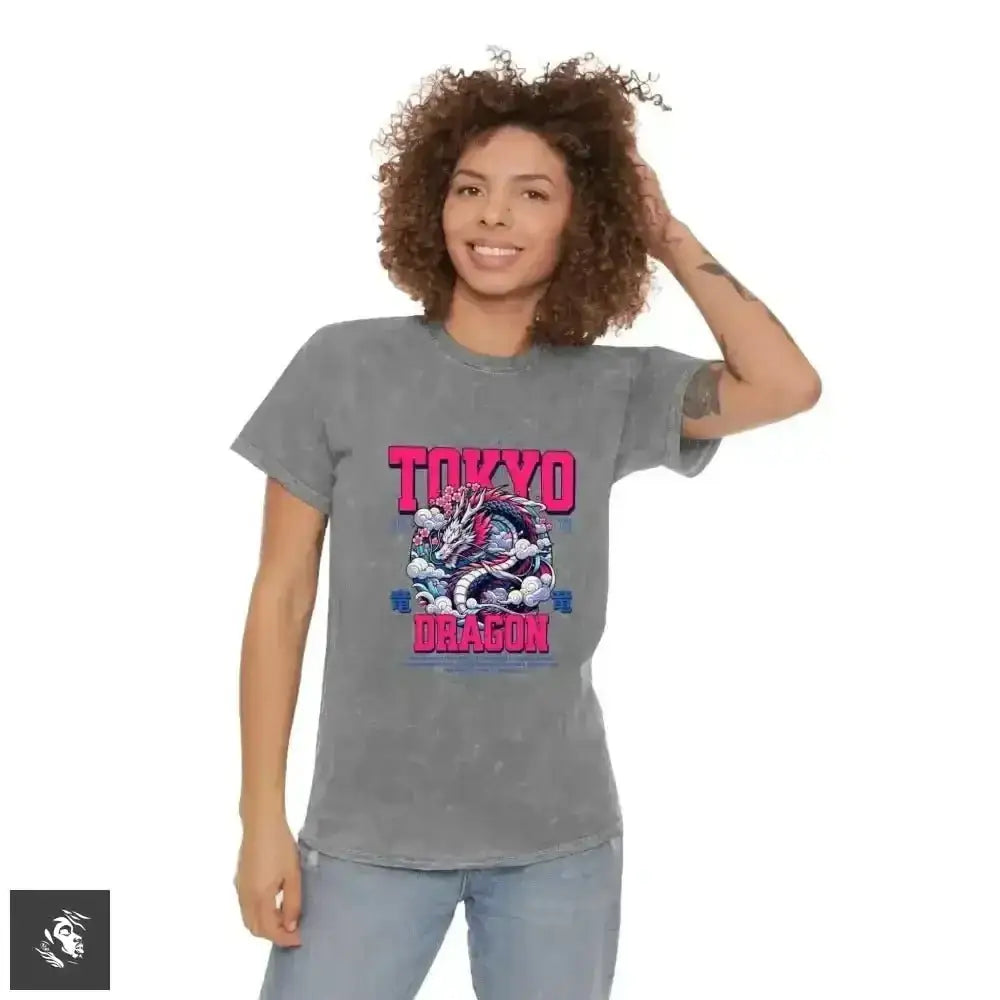 Tokyo Anime Dragon Rocks This Cool Grey Tee - Free Spirit Chic