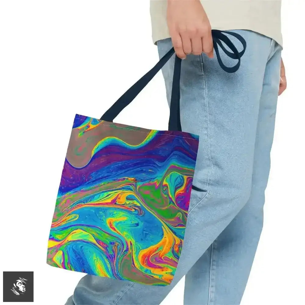 Colorful abstract tote bag.