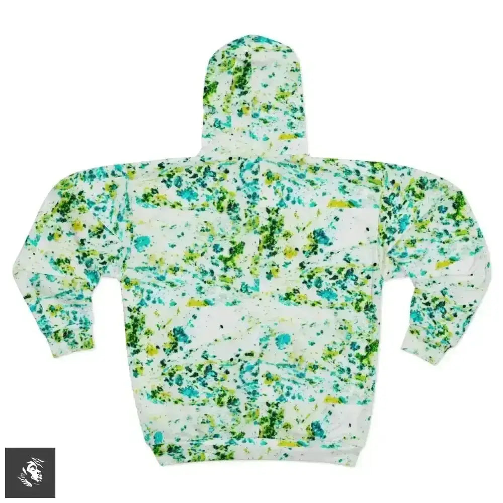 Unleash Your Style with Jade Paint Splatter Zip Hoodie - Free Spirit Chic