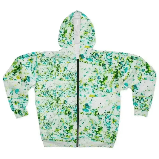 Unleash Your Style with Jade Paint Splatter Zip Hoodie - Free Spirit Chic