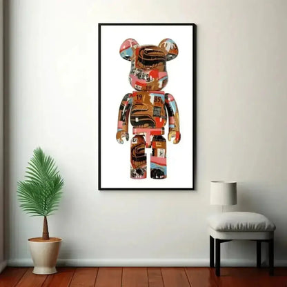 Vibrant Basquiat BE@RBRICK Digital Art Print Instant Download - Free Spirit Chic