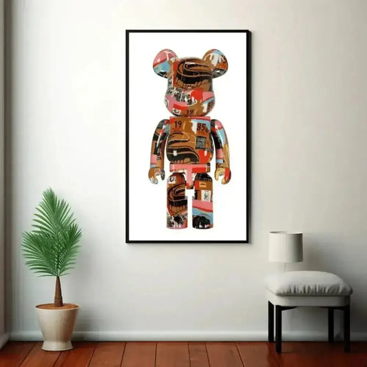 Vibrant Basquiat BE@RBRICK Digital Art Print Instant Download - Free Spirit Chic