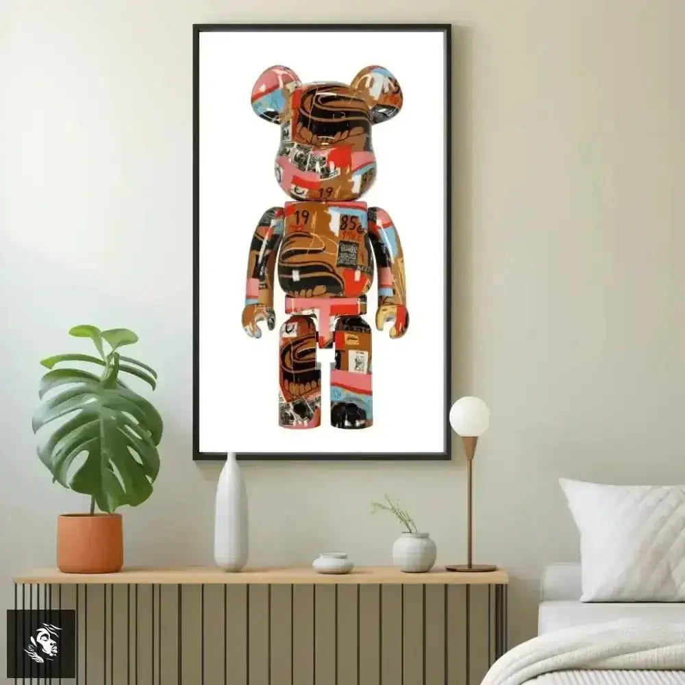 Vibrant Basquiat BE@RBRICK Digital Art Print Instant Download - Free Spirit Chic