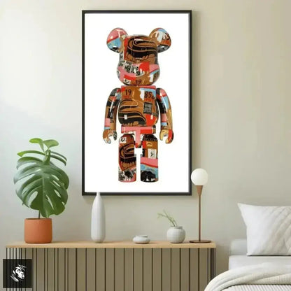 Vibrant Basquiat BE@RBRICK Digital Art Print Instant Download - Free Spirit Chic