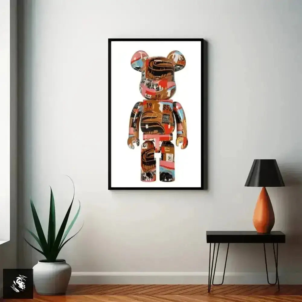 Vibrant Basquiat BE@RBRICK Digital Art Print Instant Download - Free Spirit Chic