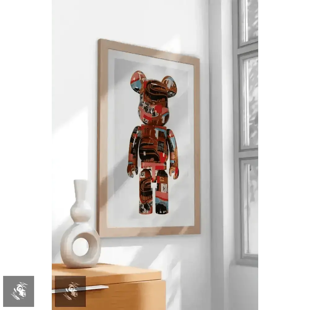 Vibrant Basquiat BE@RBRICK Digital Art Print Instant Download - Free Spirit Chic