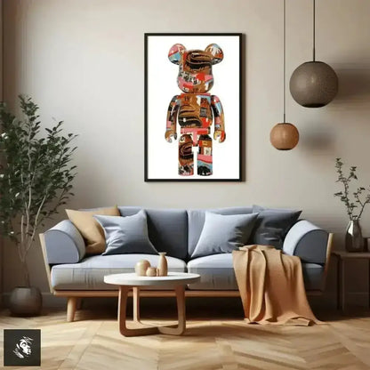 Vibrant Basquiat BE@RBRICK Digital Art Print Instant Download - Free Spirit Chic