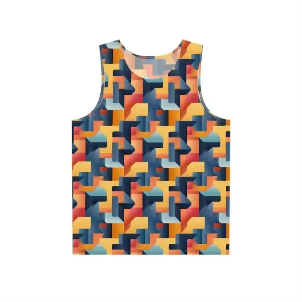 Vibrant Geometric Men's Tank Top for Summer Fun - Free Spirit Chic