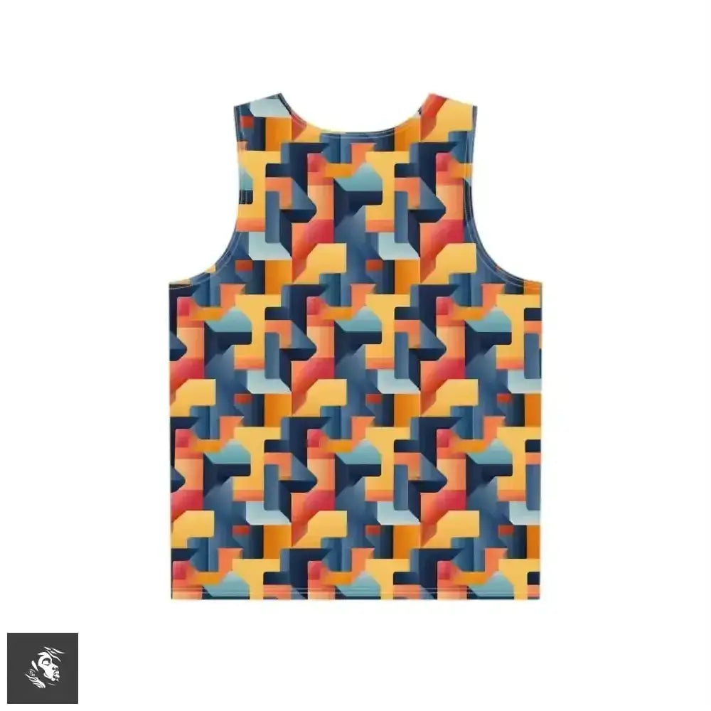 Vibrant Geometric Men's Tank Top for Summer Fun - Free Spirit Chic