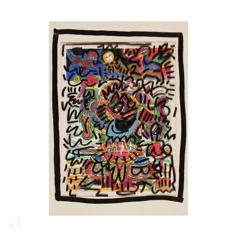 Vibrant Keith Haring Inspired Pop Art Street Poster for Your Walls - Free Spirit Chic