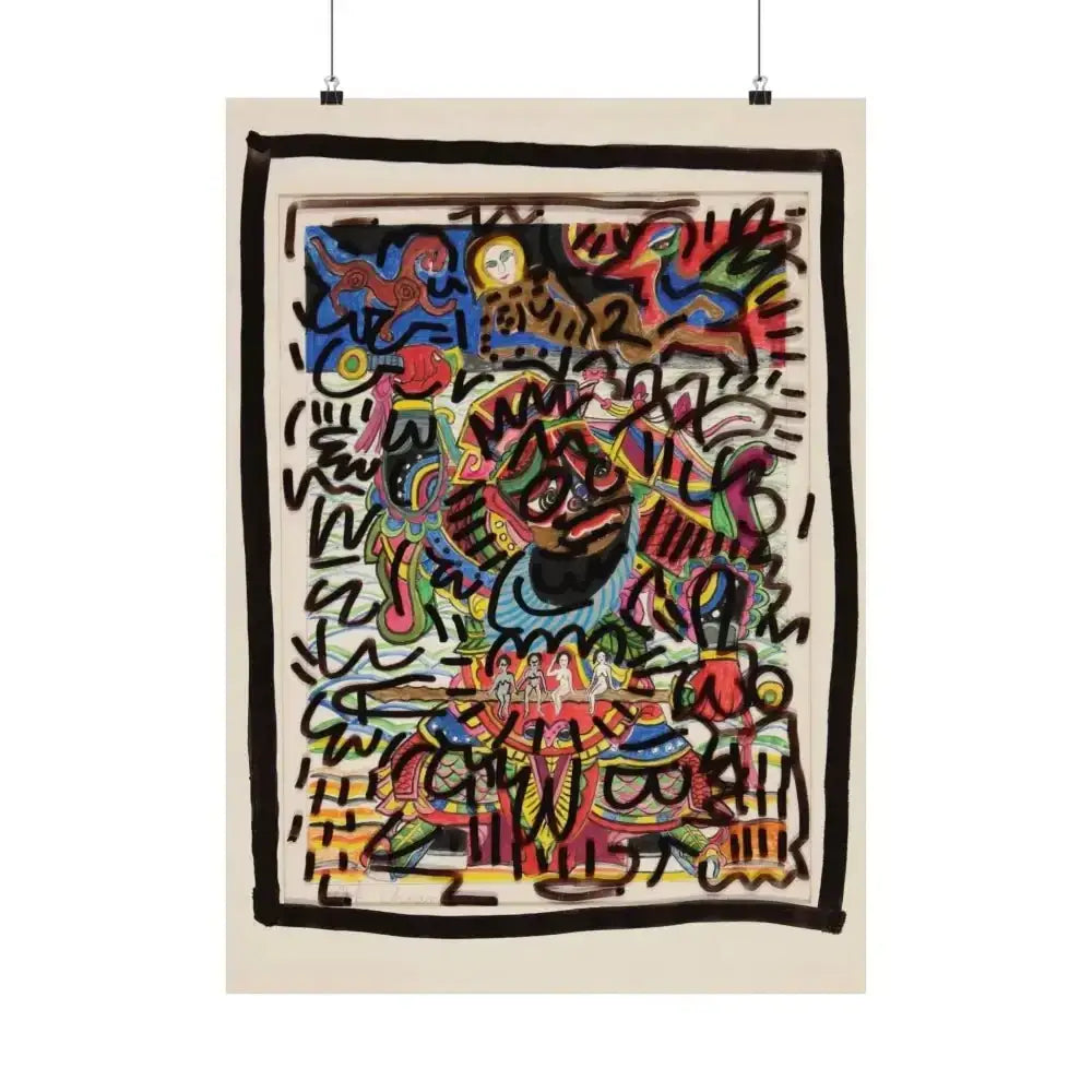Vibrant Keith Haring Inspired Pop Art Street Poster for Your Walls - Free Spirit Chic