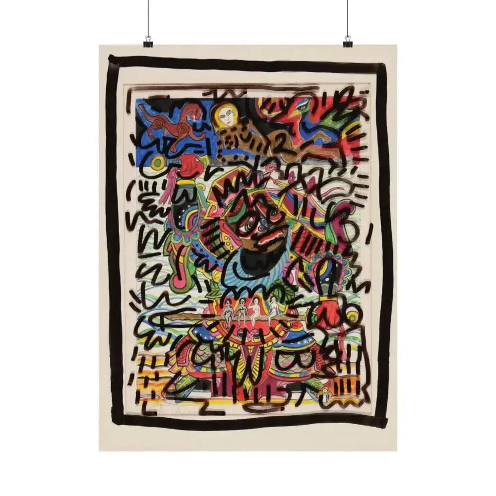 Vibrant Keith Haring Inspired Pop Art Street Poster for Your Walls - Free Spirit Chic