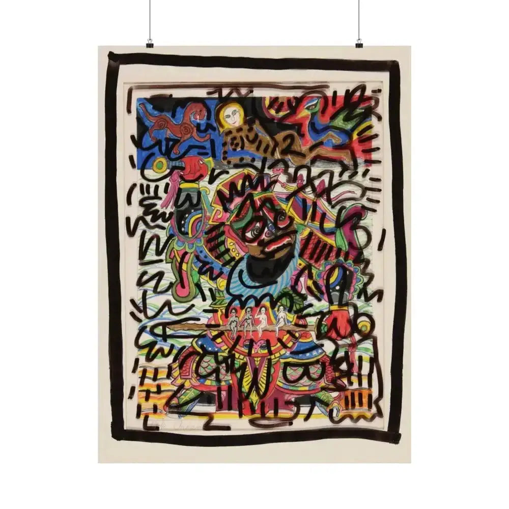 Vibrant Keith Haring Inspired Pop Art Street Poster for Your Walls - Free Spirit Chic