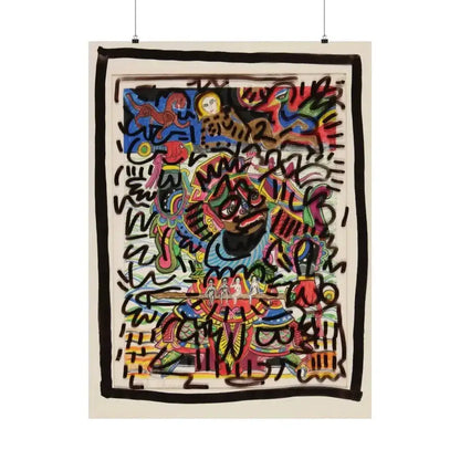 Vibrant Keith Haring Inspired Pop Art Street Poster for Your Walls - Free Spirit Chic