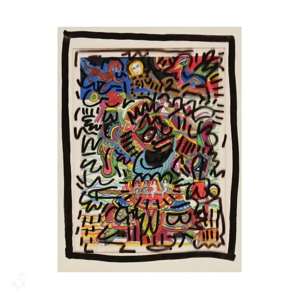 Vibrant Keith Haring Inspired Pop Art Street Poster for Your Walls - Free Spirit Chic