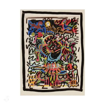 Vibrant Keith Haring Inspired Pop Art Street Poster for Your Walls - Free Spirit Chic