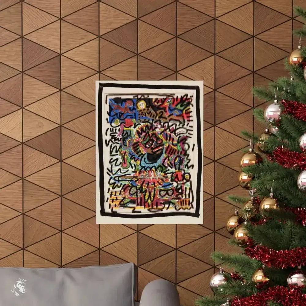 Vibrant Keith Haring Inspired Pop Art Street Poster for Your Walls - Free Spirit Chic