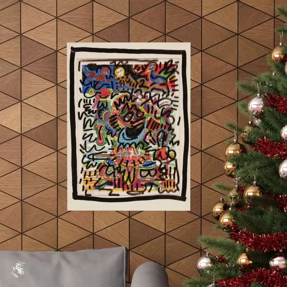 Vibrant Keith Haring Inspired Pop Art Street Poster for Your Walls - Free Spirit Chic