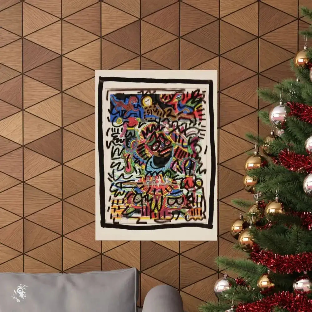 Vibrant Keith Haring Inspired Pop Art Street Poster for Your Walls - Free Spirit Chic