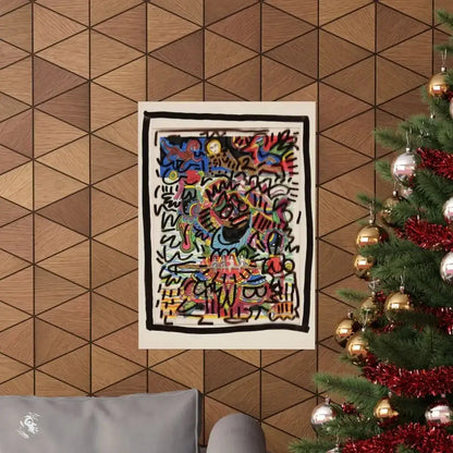 Vibrant Keith Haring Inspired Pop Art Street Poster for Your Walls - Free Spirit Chic