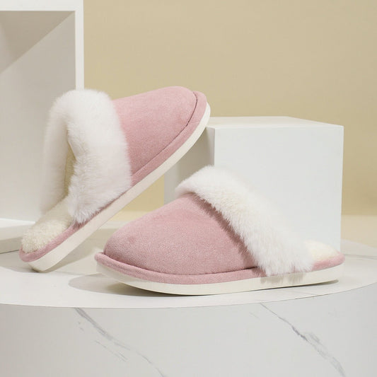 Winter Warm Plush Slippers Home Indoor Non - slip Bedroom Floor Soft Fuzzy Slipper For Couple Fashion Solid House Shoes - Free Spirit Chic