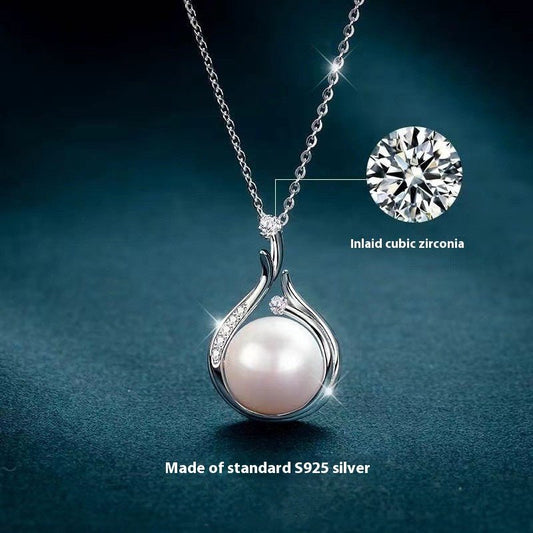 Women's Necklace S925 Silver Natural Freshwater Pearl Necklace Luxury Niche Fall Winter Sweater Chain Jewelry - Free Spirit Chic